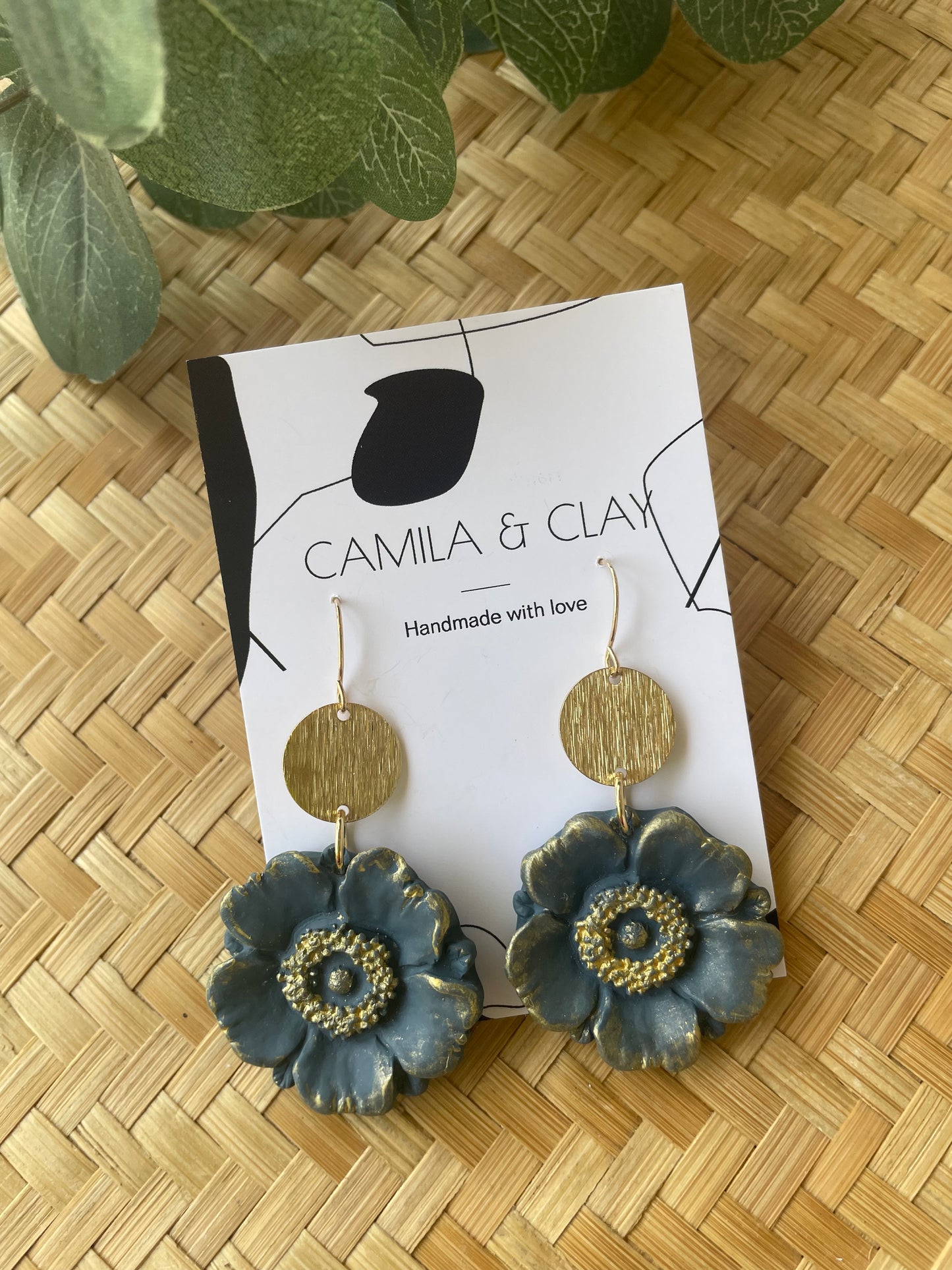 Poppy Flower Clay Earrings