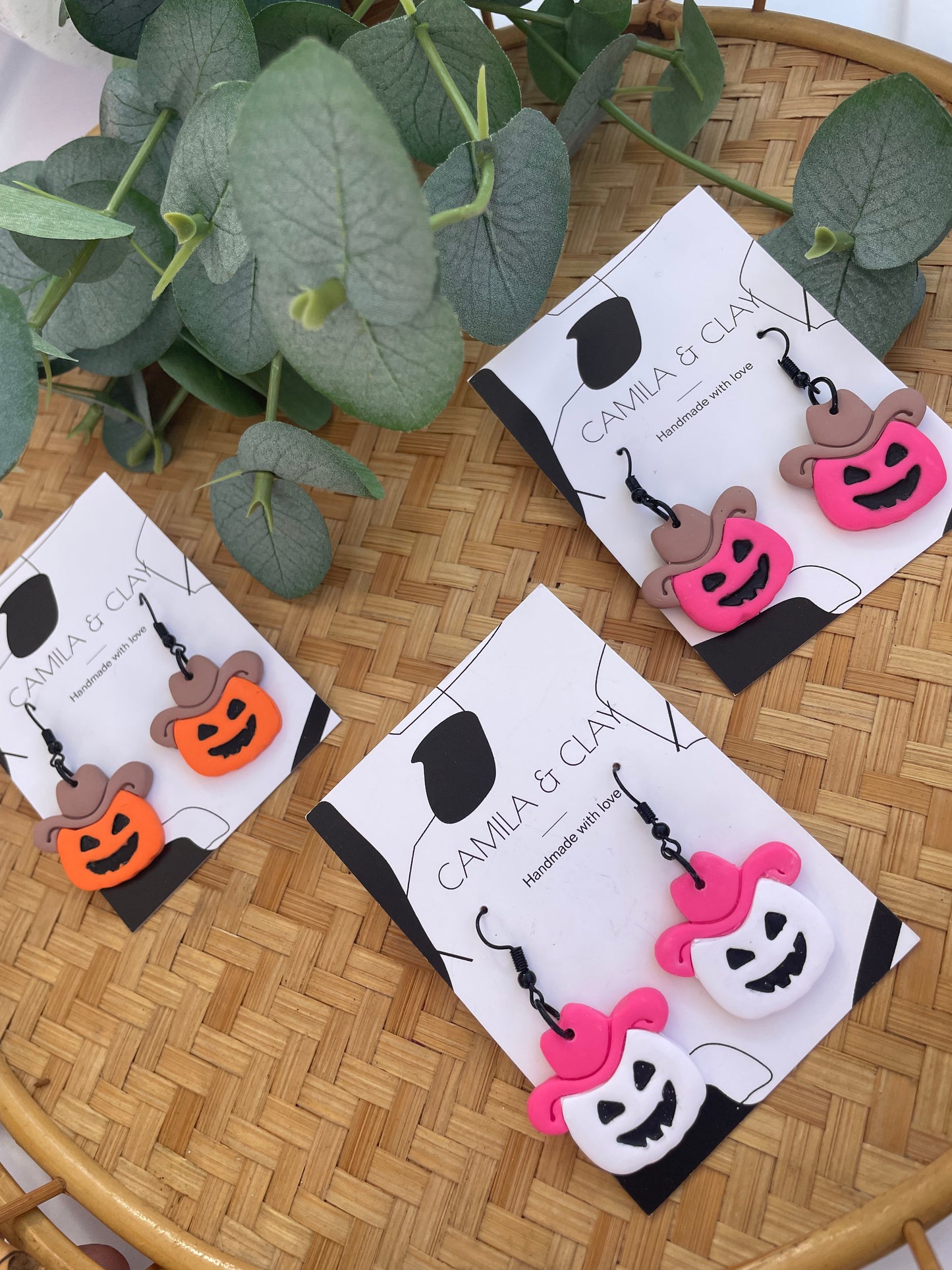 Cowboy Pumpkin Earrings