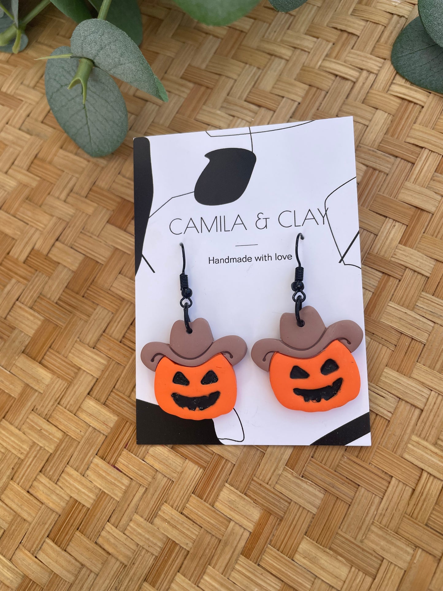 Cowboy Pumpkin Earrings