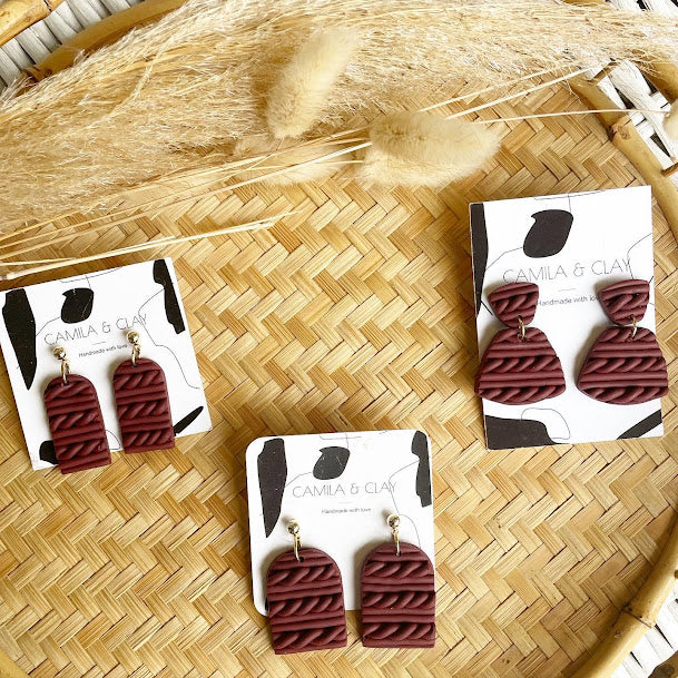 Knit Clay Earrings