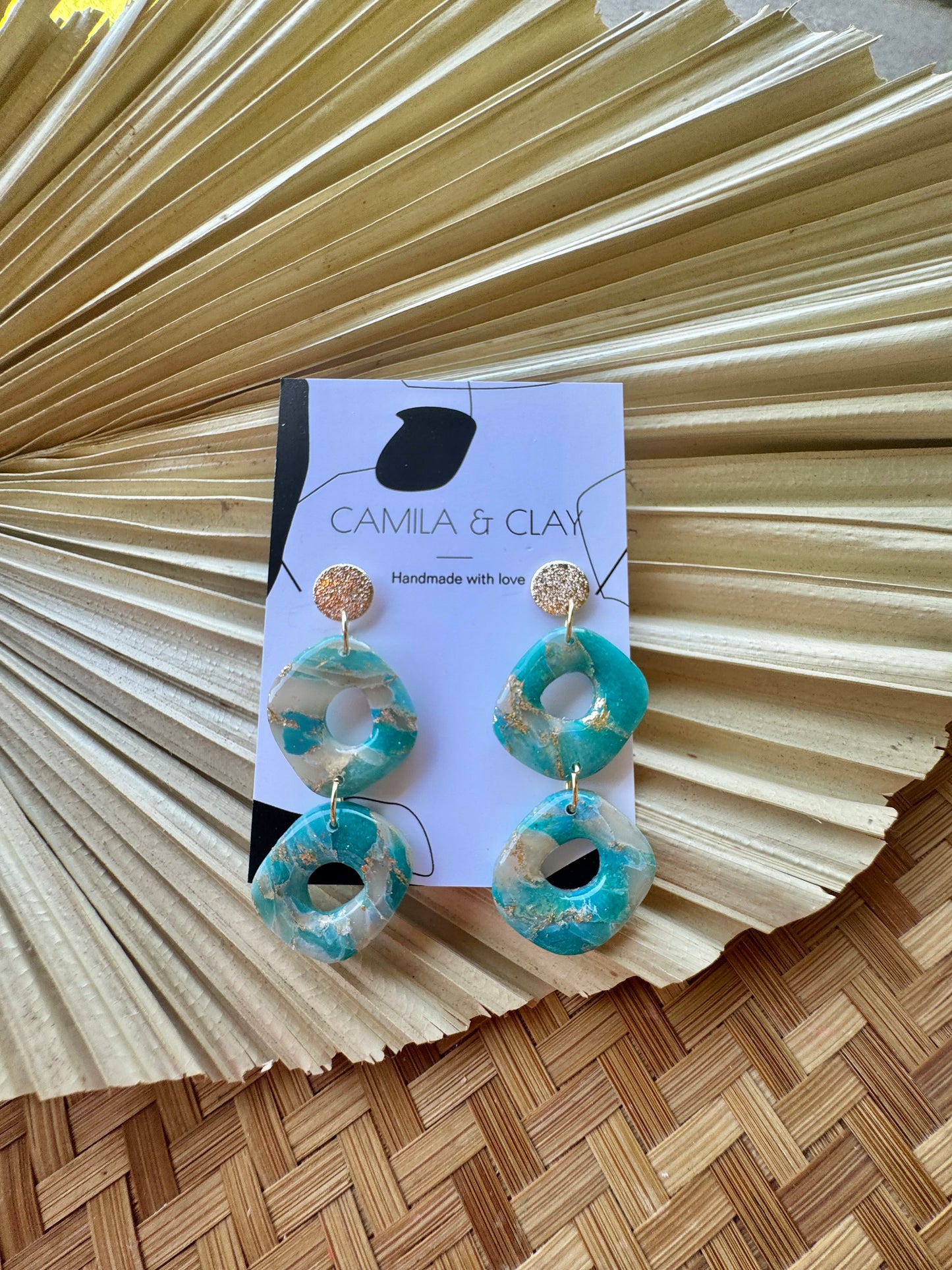 Aqua Collection  Polymer Clay Earrings