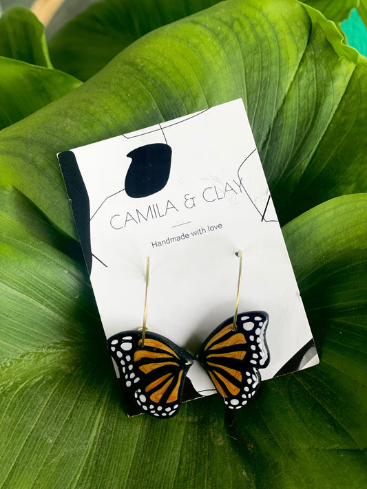 Monarch Butterfly Handcrafted Clay Earrings
