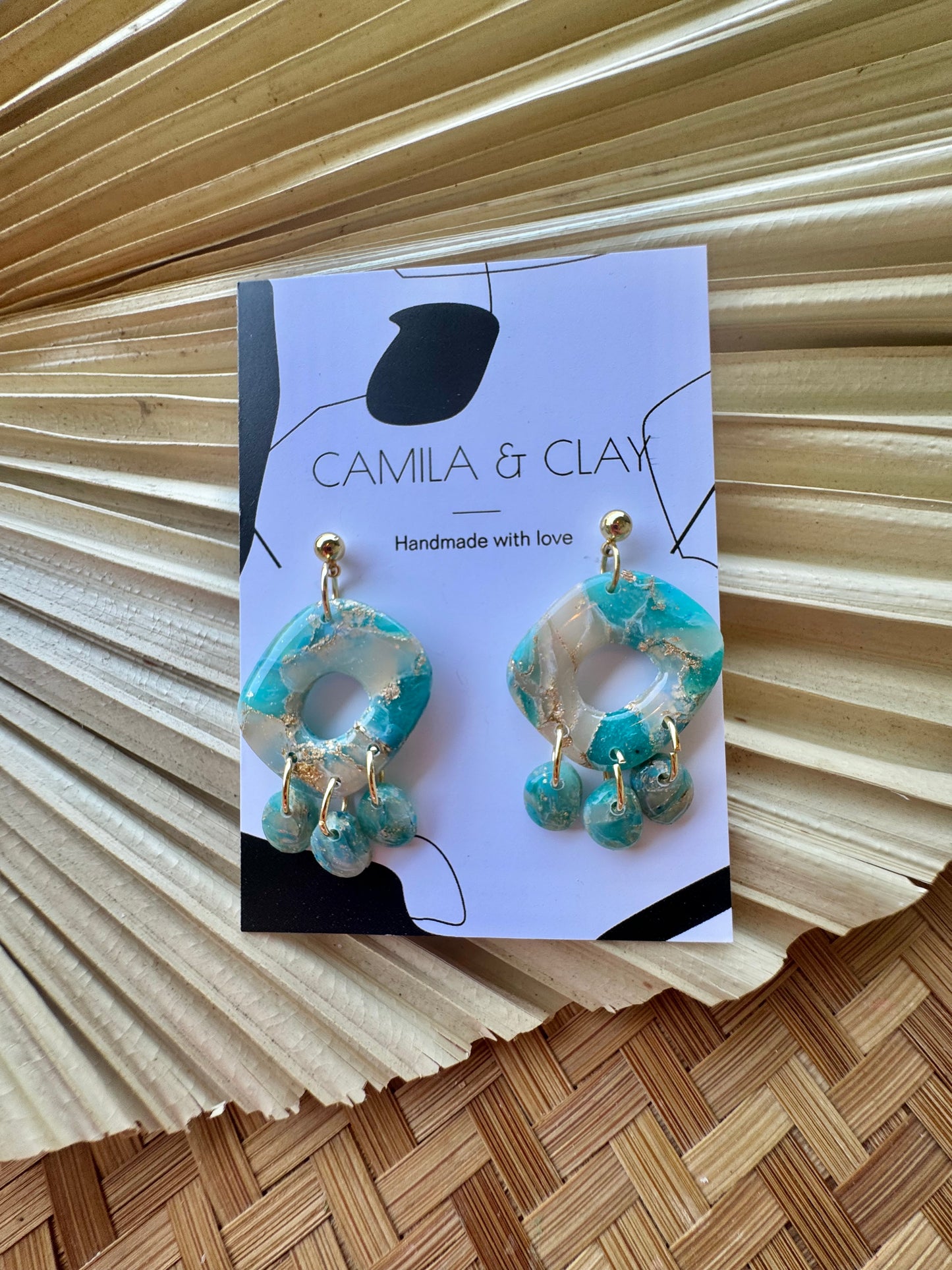 Aqua Collection  Polymer Clay Earrings