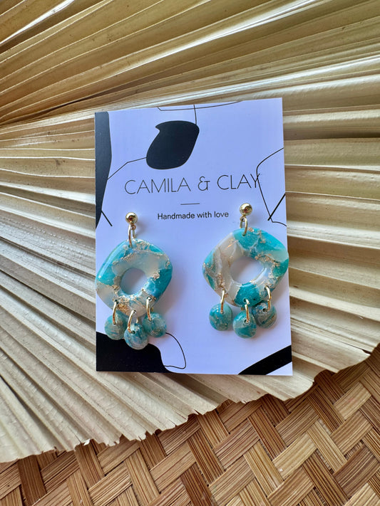 Aqua Collection  Polymer Clay Earrings