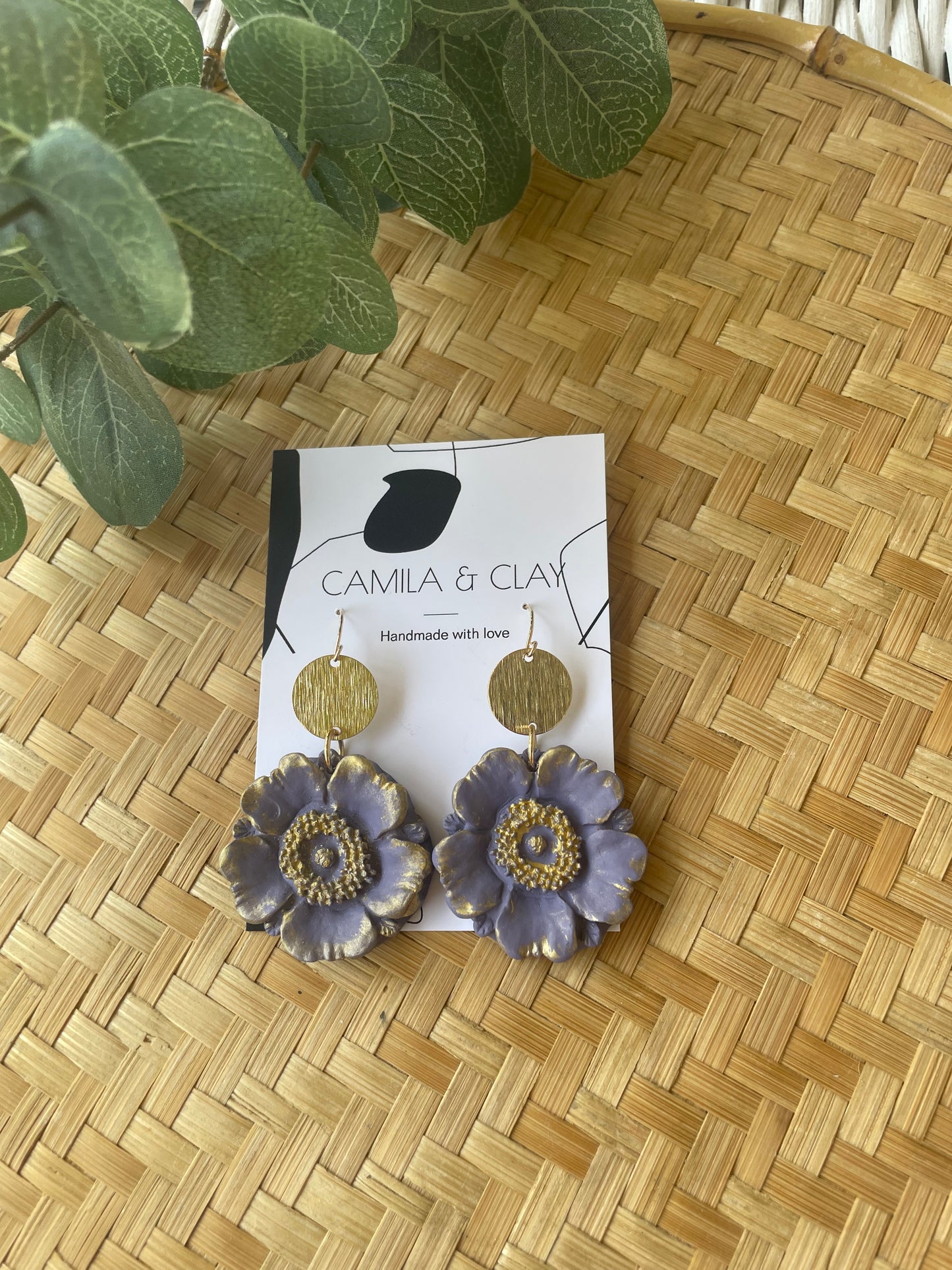 Poppy Flower Clay Earrings