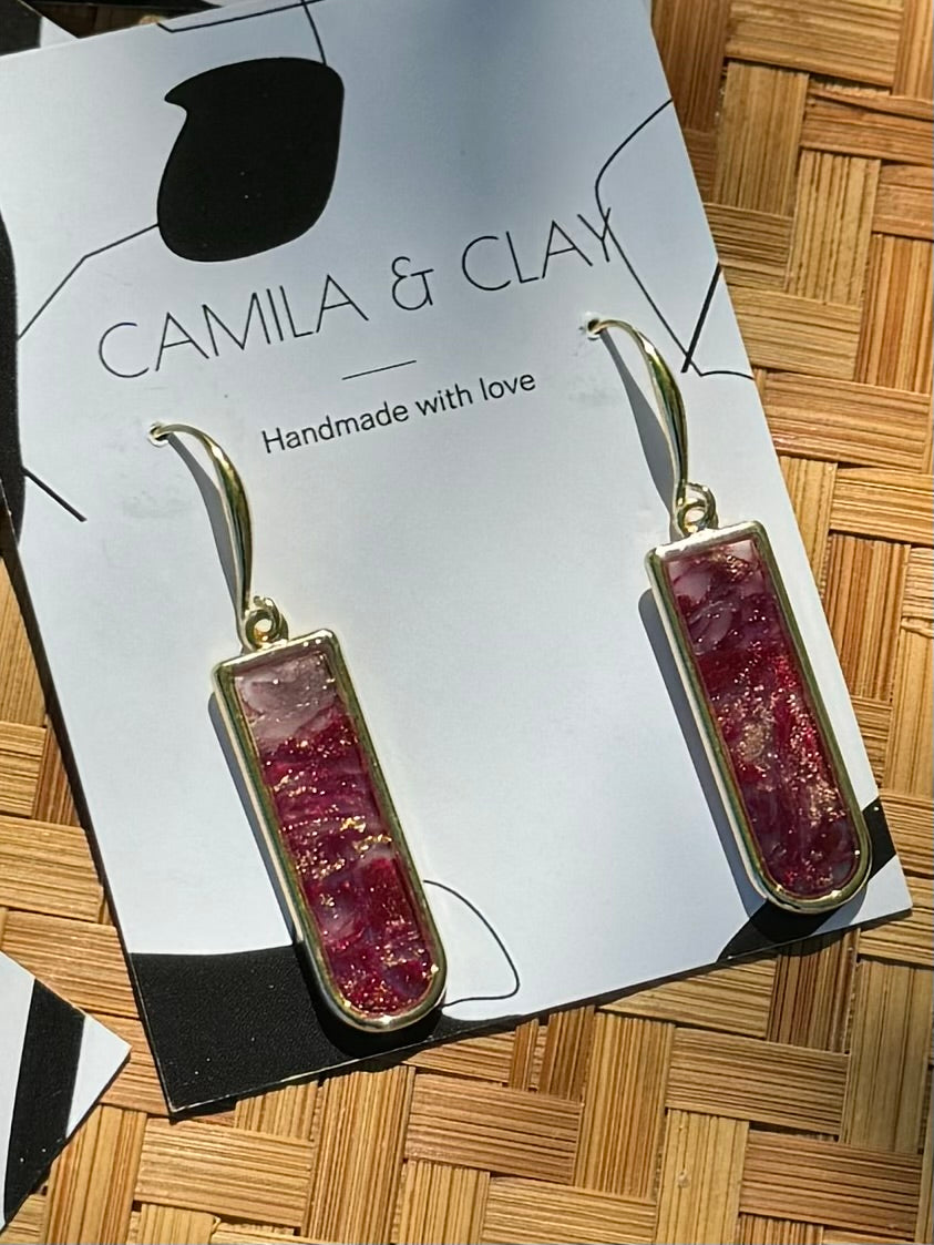 Burgundy Collection Polymer Clay Earrings