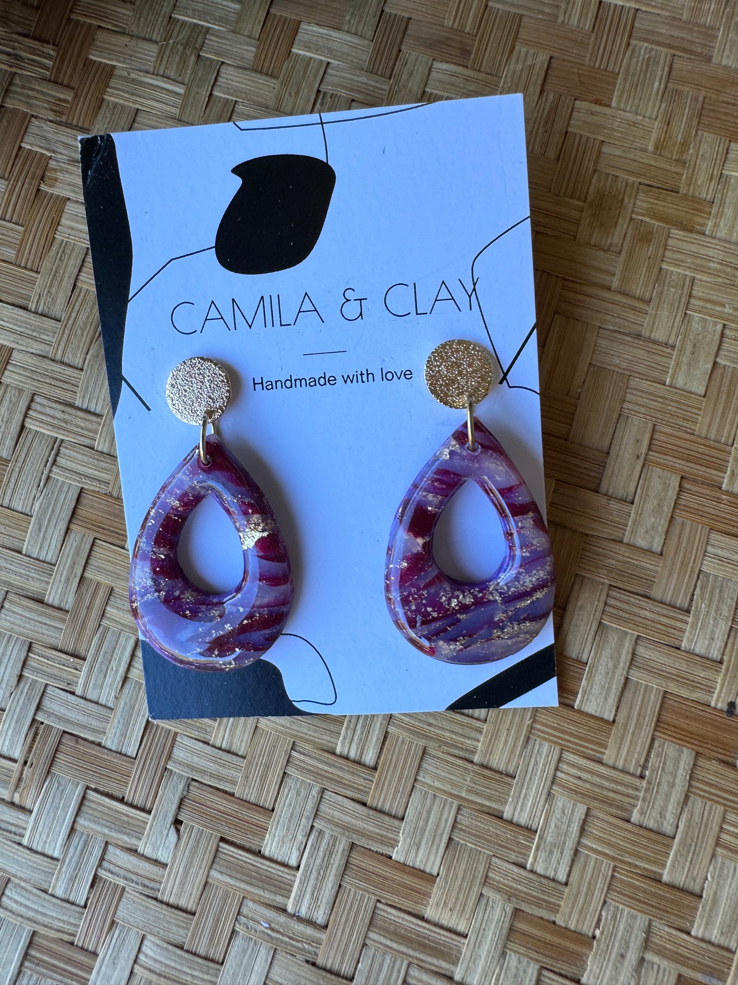 Burgundy Collection Polymer Clay Earrings