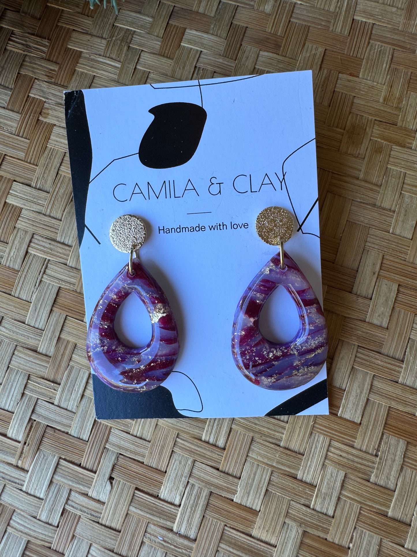 Burgundy Collection Polymer Clay Earrings