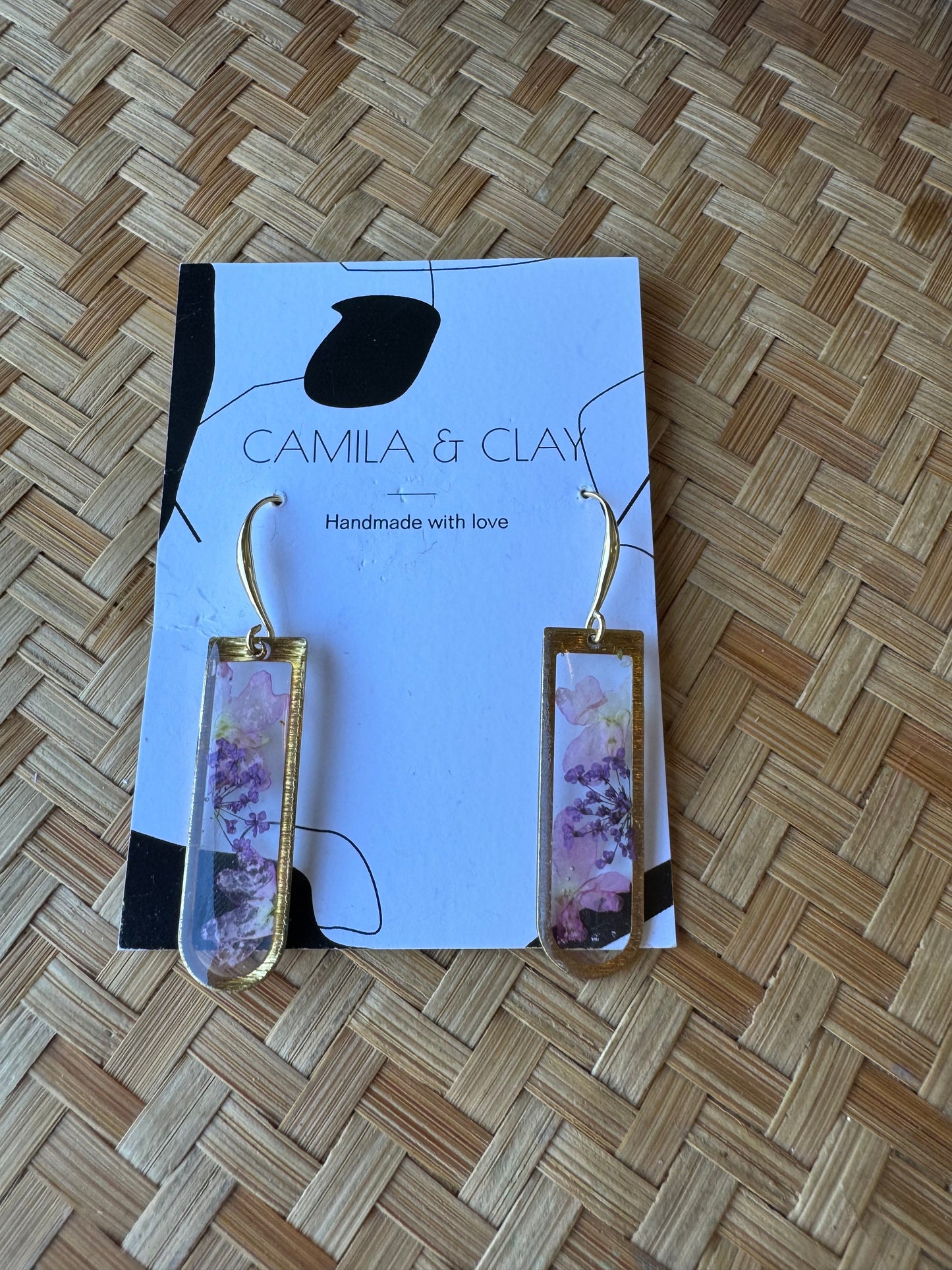 Dried Flowers in Resin Earrings