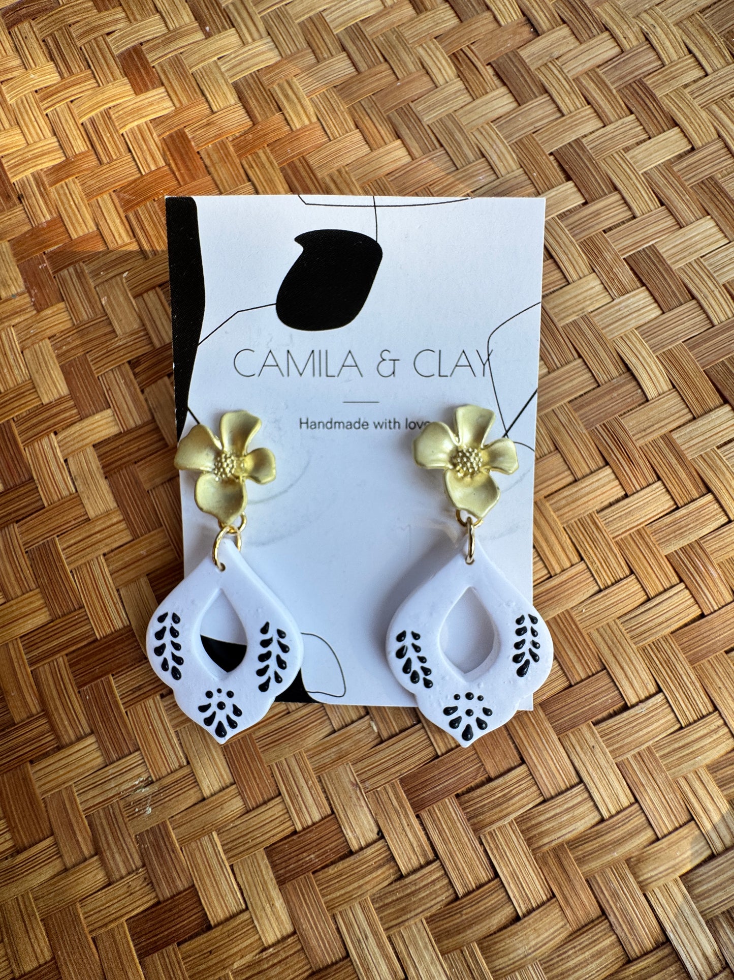 Blue Talavera Inspired Clay Earrings