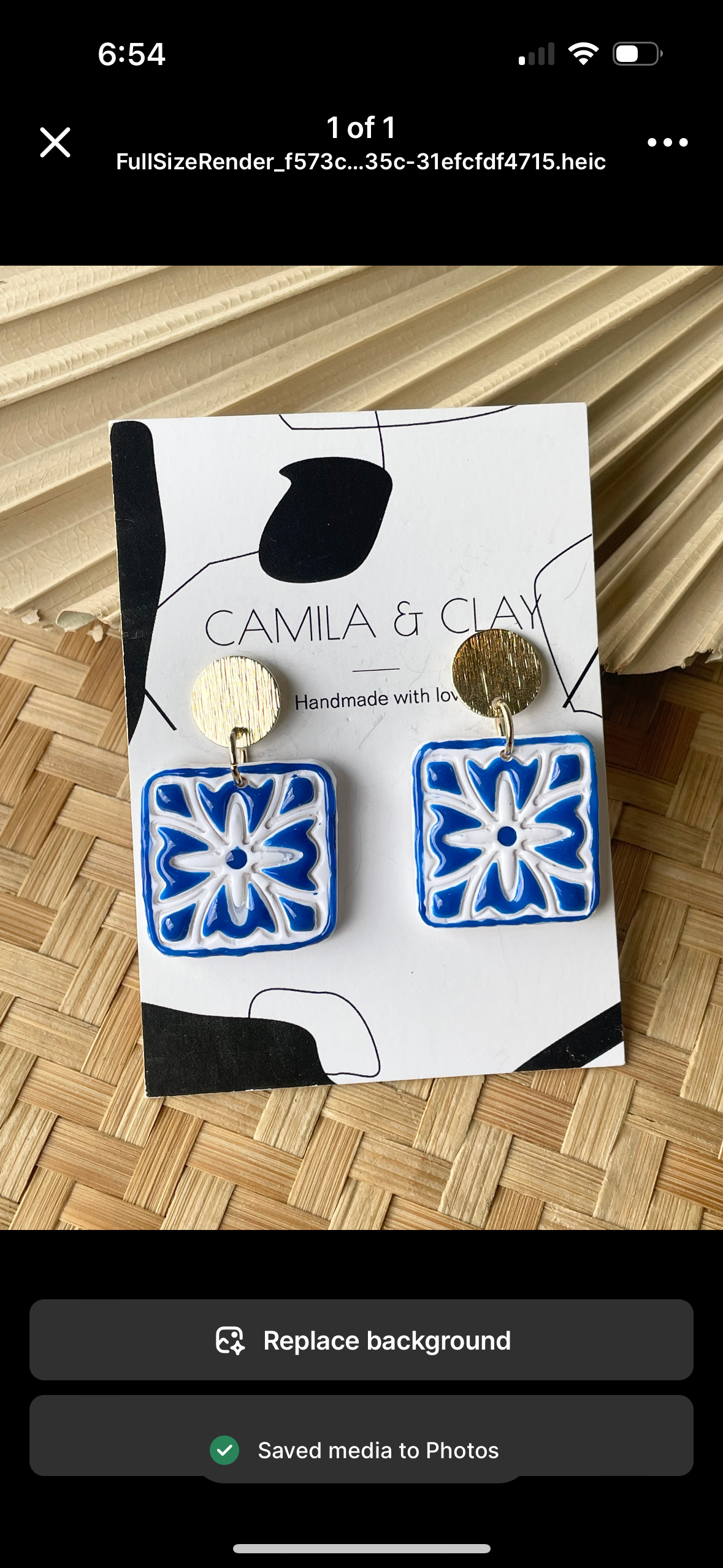 Blue Talavera Inspired Clay Earrings