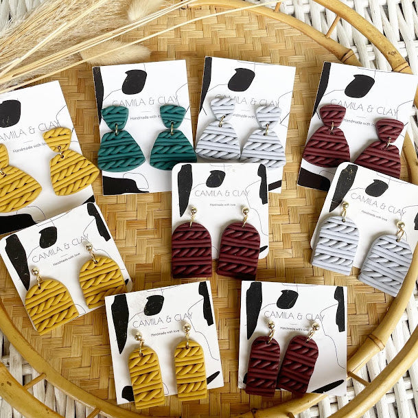 Knit Clay Earrings